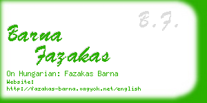 barna fazakas business card